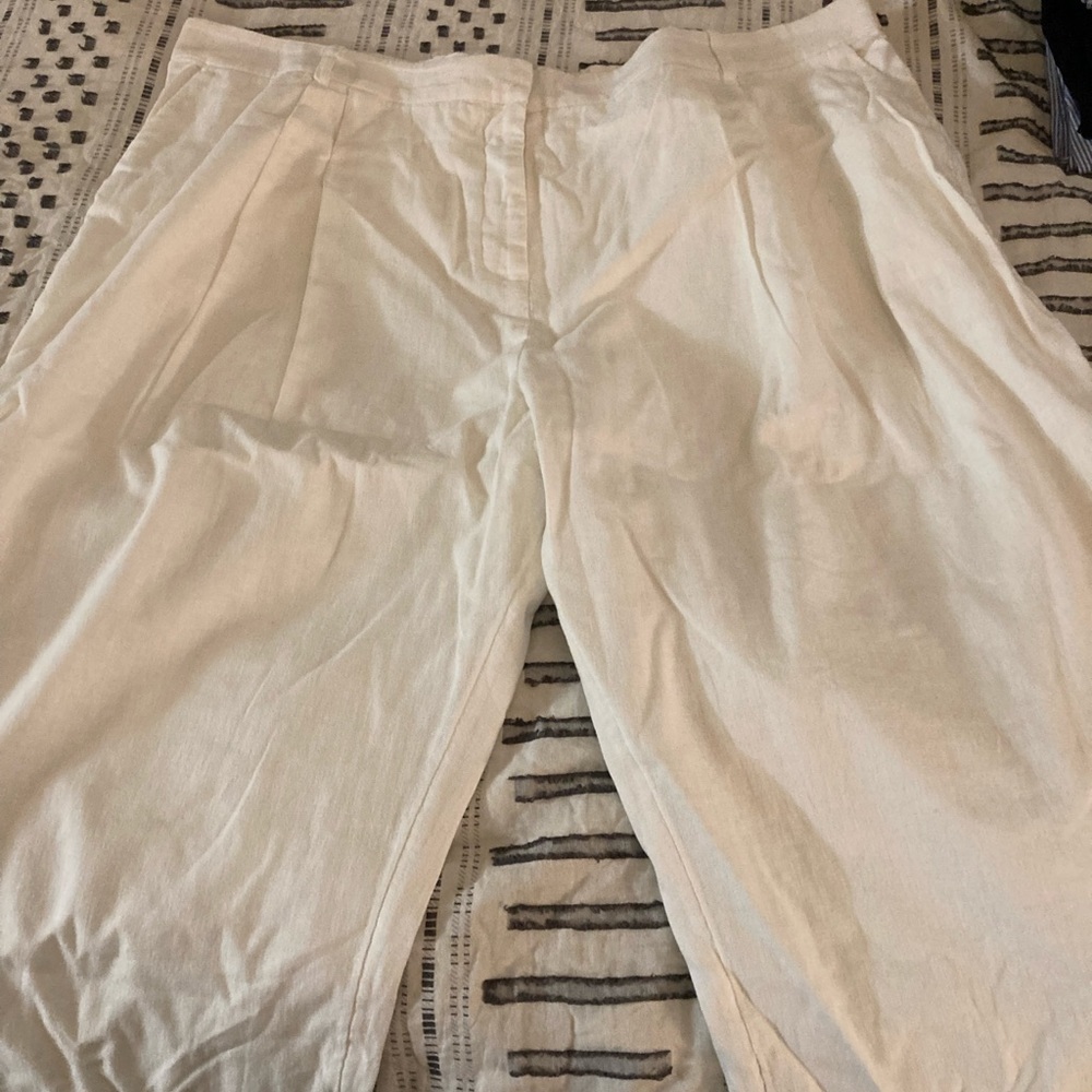 Linen wide leg pant-short